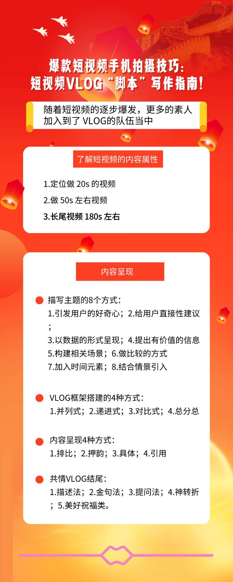 爆款短视频拍摄技巧：短视频VLOG“脚本”写作指南！